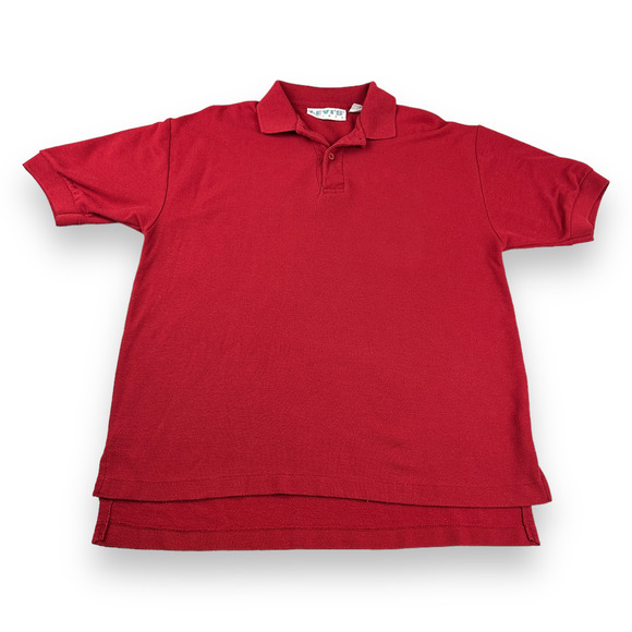 Vintage Levis Polo Shirt Adult MEDIUM Brick Red 80s Classic Single Stitch Mens - Picture 1 of 6